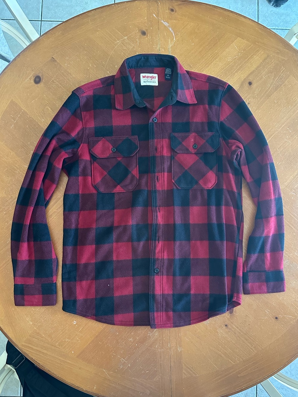 Wrangler Red and Black Buffalo Plaid Button-Down Shirt